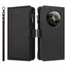 For Realme 13 4G Global / P1 5G Global Magnetic Closure 9 Card Slots Zipper Leather Case with Hand Strap(Black) - 2