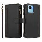 For Realme C30 4G / Narzo 50i Prime / C30S Magnetic Closure 9 Card Slots Zipper Leather Case with Hand Strap(Black) - 2