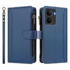 For Realme P3 5G Global Magnetic Closure 9 Card Slots Zipper Leather Case with Hand Strap(Dark Blue) - 2