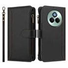 For Realme P3 Pro 5G  Global Magnetic Closure 9 Card Slots Zipper Leather Case with Hand Strap(Black) - 2