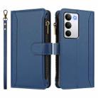 For Realme C71 4G Global Magnetic Closure 9 Card Slots Zipper Leather Case with Hand Strap(Dark Blue) - 2