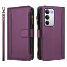For Realme C71 4G Global Magnetic Closure 9 Card Slots Zipper Leather Case with Hand Strap(Purple) - 2
