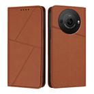 For Sharp Aquos R8 Pro Strong Magnetic Frosted Flip Leather Phone Case(Coffee Color) - 1