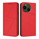 For Sharp Aquos R9 Strong Magnetic Frosted Flip Leather Phone Case(Red) - 1