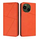 For Sharp Aquos R9 Strong Magnetic Frosted Flip Leather Phone Case(Orange) - 1