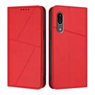 For Sharp Aquos Sense 3 Strong Magnetic Frosted Flip Leather Phone Case(Red) - 1