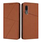 For Sharp Aquos Sense 3 Strong Magnetic Frosted Flip Leather Phone Case(Coffee Color) - 1