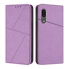 For Sharp Aquos Sense 3 Strong Magnetic Frosted Flip Leather Phone Case(Light Purple) - 1