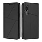 For Sharp Aquos Sense 3 Strong Magnetic Frosted Flip Leather Phone Case(Black) - 1
