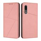 For Sharp Aquos Sense 3 Strong Magnetic Frosted Flip Leather Phone Case(Pink) - 1