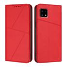 For Sharp Aquos Sense 4 / Sense4 Lite Strong Magnetic Frosted Flip Leather Phone Case(Red) - 1