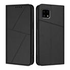 For Sharp Aquos Sense 4 / Sense4 Lite Strong Magnetic Frosted Flip Leather Phone Case(Black) - 1