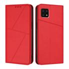 For Sharp Aquos Sense 6 / Aquos Sense6s Strong Magnetic Frosted Flip Leather Phone Case(Red) - 1