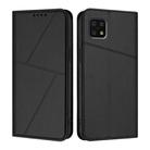For Sharp Aquos Sense 6 / Aquos Sense6s Strong Magnetic Frosted Flip Leather Phone Case(Black) - 1