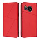 For Sharp Aquos Sense8 SHG11 / SH-54D Strong Magnetic Frosted Flip Leather Phone Case(Red) - 1