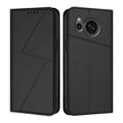 For Sharp Aquos Sense8 SHG11 / SH-54D Strong Magnetic Frosted Flip Leather Phone Case(Black) - 1