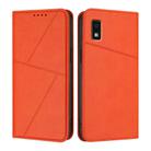 For Sharp Aquos Wish3 Strong Magnetic Frosted Flip Leather Phone Case(Orange) - 1
