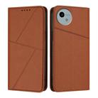 For Sharp Aquos wish4 Strong Magnetic Frosted Flip Leather Phone Case(Coffee Color) - 1