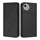 For Sharp Aquos wish4 Strong Magnetic Frosted Flip Leather Phone Case(Black) - 1