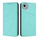 For Sharp Aquos wish4 Strong Magnetic Frosted Flip Leather Phone Case(Light Blue) - 1
