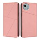 For Sharp Aquos wish4 Strong Magnetic Frosted Flip Leather Phone Case(Pink) - 1