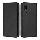 For Sharp Aquos wish / Aquos wish2 Strong Magnetic Frosted Flip Leather Phone Case(Black) - 1
