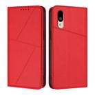 For Sharp Basio Active3 Strong Magnetic Frosted Flip Leather Phone Case(Red) - 1