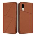 For Sharp Basio Active3 Strong Magnetic Frosted Flip Leather Phone Case(Coffee Color) - 1