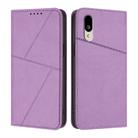 For Sharp Basio Active3 Strong Magnetic Frosted Flip Leather Phone Case(Light Purple) - 1
