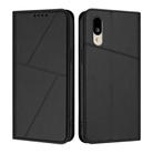 For Sharp Basio Active3 Strong Magnetic Frosted Flip Leather Phone Case(Black) - 1