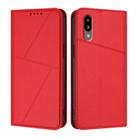 For Sharp Simple Sumaho 6 Strong Magnetic Frosted Flip Leather Phone Case(Red) - 1