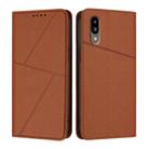 For Sharp Simple Sumaho 6 Strong Magnetic Frosted Flip Leather Phone Case(Coffee Color) - 1