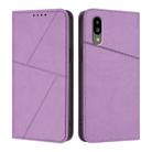 For Sharp Simple Sumaho 6 Strong Magnetic Frosted Flip Leather Phone Case(Light Purple) - 1