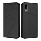 For Sharp Simple Sumaho 6 Strong Magnetic Frosted Flip Leather Phone Case(Black) - 1