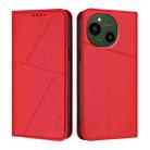 For Sharp Aquos R10 Strong Magnetic Frosted Flip Leather Phone Case(Red) - 1