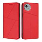 For Sharp Aquos wish5 Strong Magnetic Frosted Flip Leather Phone Case(Red) - 1