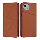 For Sharp Aquos wish5 Strong Magnetic Frosted Flip Leather Phone Case(Coffee Color) - 1