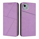 For Sharp Aquos wish5 Strong Magnetic Frosted Flip Leather Phone Case(Light Purple) - 1