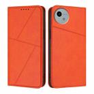 For Sharp Aquos wish5 Strong Magnetic Frosted Flip Leather Phone Case(Orange) - 1