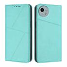 For Sharp Aquos wish5 Strong Magnetic Frosted Flip Leather Phone Case(Light Blue) - 1