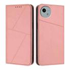For Sharp Aquos wish5 Strong Magnetic Frosted Flip Leather Phone Case(Pink) - 1