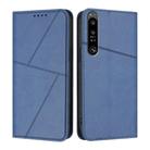For Sony Xperia 1 IV Strong Magnetic Frosted Flip Leather Phone Case(Royal Blue) - 1