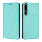 For Sony Xperia 1 IV Strong Magnetic Frosted Flip Leather Phone Case(Light Blue) - 1