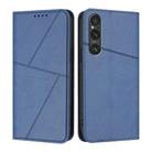 For Sony Xperia 1 V Strong Magnetic Frosted Flip Leather Phone Case(Royal Blue) - 1