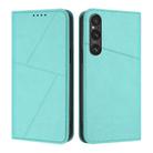 For Sony Xperia 1 V Strong Magnetic Frosted Flip Leather Phone Case(Light Blue) - 1