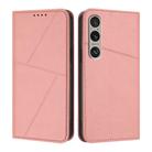 For Sony Xperia 1 VI Strong Magnetic Frosted Flip Leather Phone Case(Pink) - 1