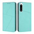 For Sony Xperia 5 IV Strong Magnetic Frosted Flip Leather Phone Case(Light Blue) - 1