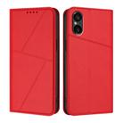 For Sony Xperia 5 V Strong Magnetic Frosted Flip Leather Phone Case(Red) - 1