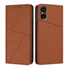 For Sony Xperia 5 VI Strong Magnetic Frosted Flip Leather Phone Case(Coffee Color) - 1
