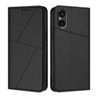 For Sony Xperia 5 VI Strong Magnetic Frosted Flip Leather Phone Case(Black) - 1